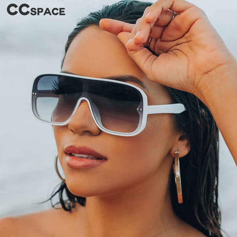 One Lens Square Simple Sunglasses Men Women Fashion UV400 Glasses