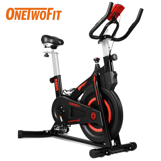 ONETWOFIT 127kg Load Static Bicycle Bike Apartment Spinning Bike Gym Stationary Exercise Bike Fitness Equipment for Home Trainer - Snapitonline