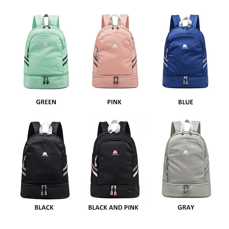Women Pink Sport Gym Bag Waterproof Fitness Swimming Backpack Yoga Training Bag Shoe Compartment Travel Luggage Bag Sac De Sport - Snapitonline