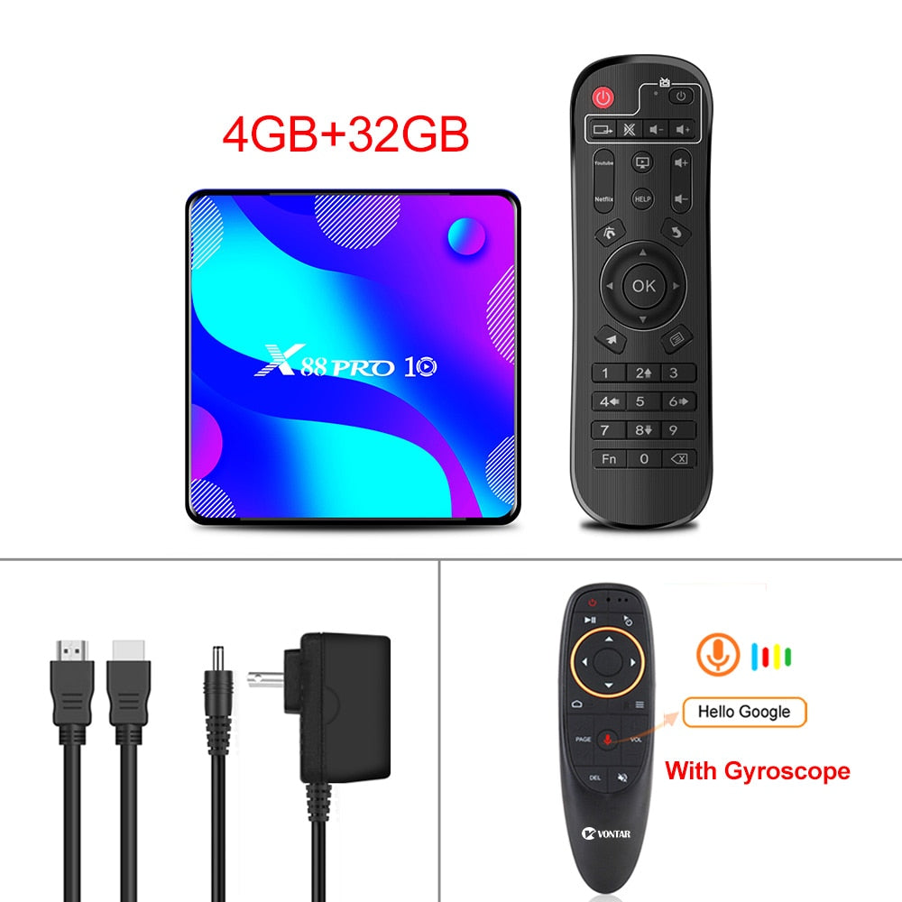 TV Box Android 11 Smart TV Box X88 PRO 10 4GB 64GB 32GB Rockchip RK3318 4K TVbox Support Google Youtube Set Top Box x88pro 11.0