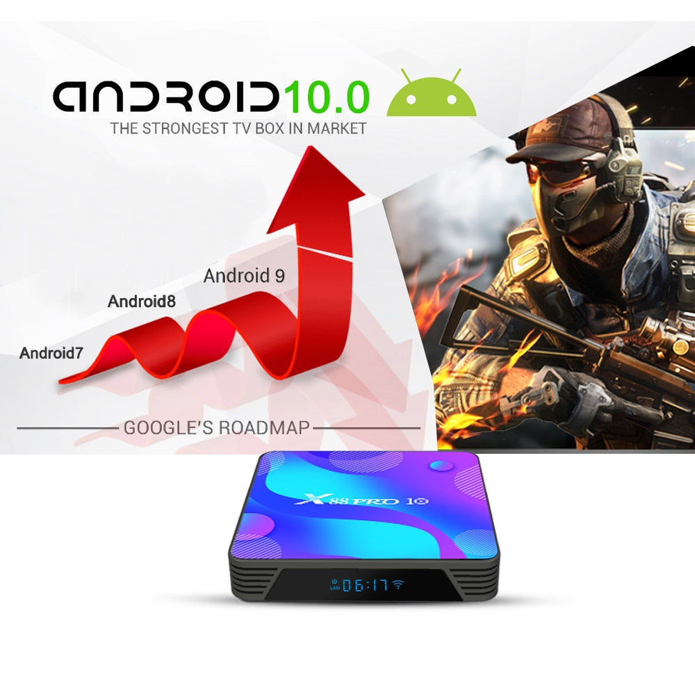 TV Box Android 11 Smart TV Box X88 PRO 10 4GB 64GB 32GB Rockchip RK3318 4K TVbox Support Google Youtube Set Top Box x88pro 11.0