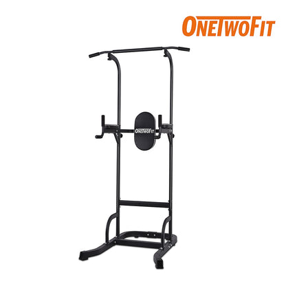 OneTwoFit Pull Up Bar Dip Station Power Tower Large Wide Push Up Station Fitness Equipment for Home Gym Exercise Chin Up Bar - Snapitonline
