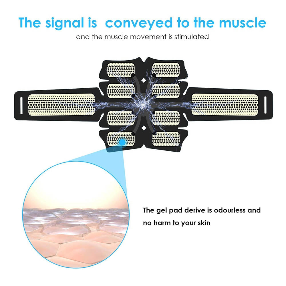 EMS Trainer Muscle Stimulator Massage Abdominal Belt Electrostimulation Body Abdomen Trainer Toner Home Gym Fitness Equipment