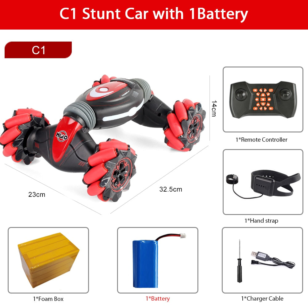 ZWN C1/ C1 MINI 4WD RC CAR Radio Gesture Induction 2.4G Toy Light Music Drift Dancing Twist Stunt Remote Control Car for Kids - Snapitonline