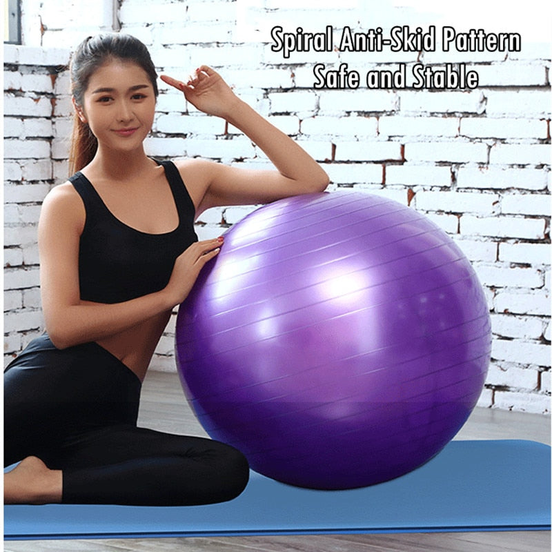 Yoga Ball 45 55 65 75 85 95cm Pilates Equipment Fitness PVC Thickened Anti-Burst Gymnastics Sports Training Workout Exercise - Snapitonline