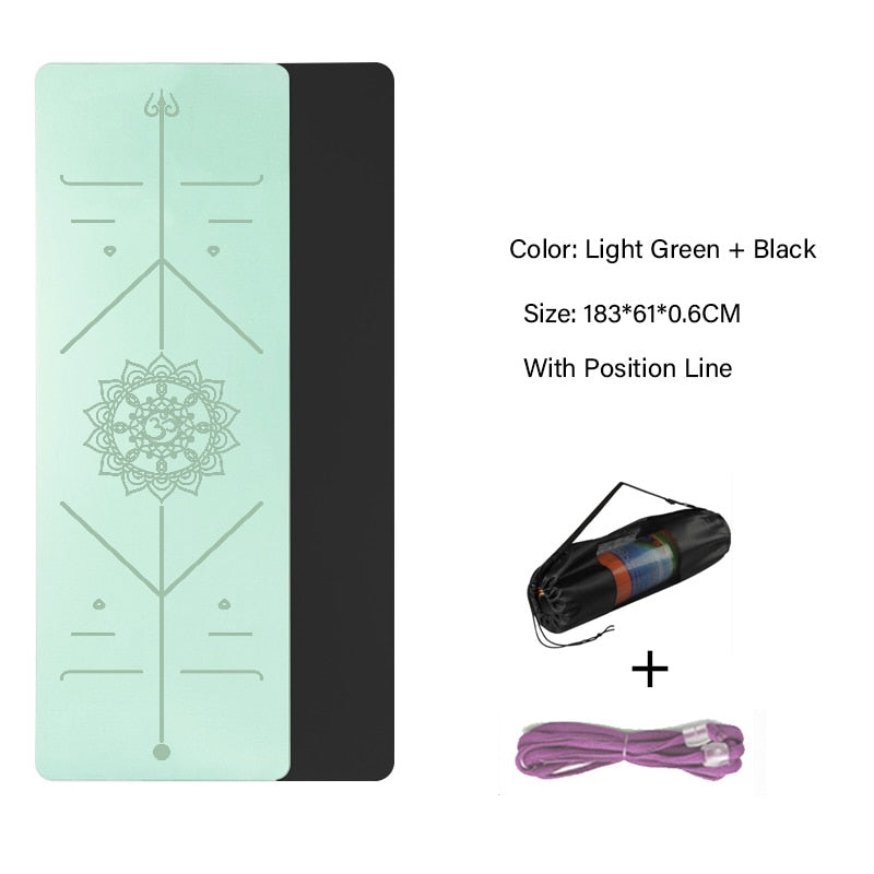 TPE Yoga Double Layer Non-Slip Mat Yoga Exercise Pad with Position Line For Fitness Gymnastics and Pilates - Snapitonline