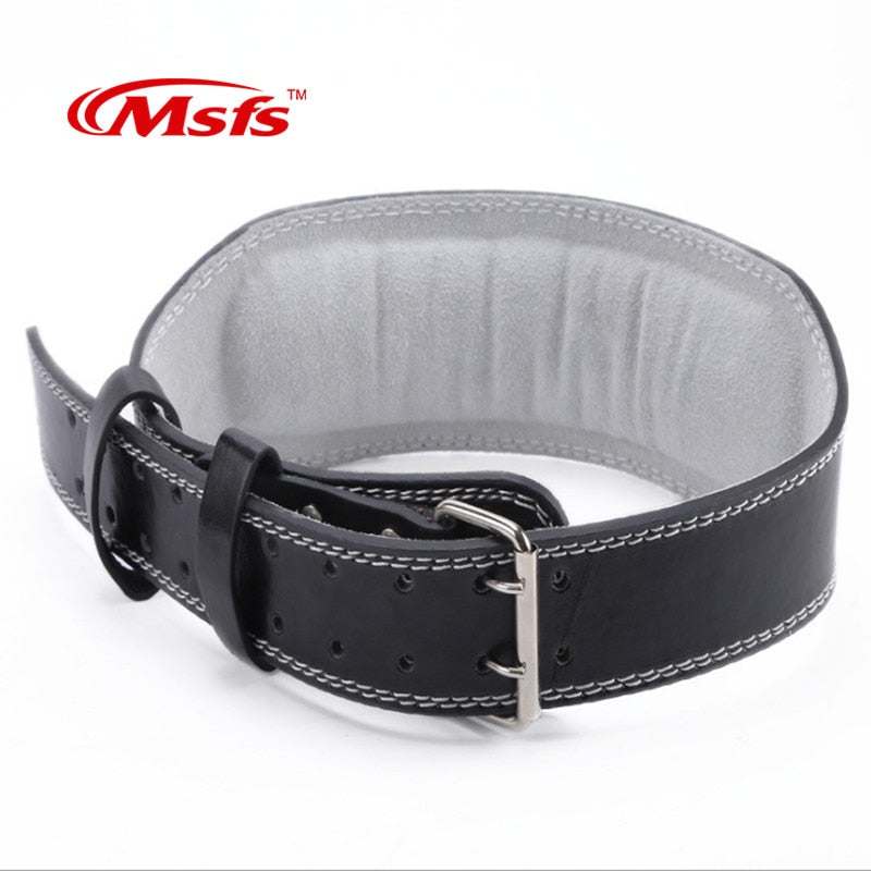 Leather Weightlifting Belt Gym Fitness Crossifit Dumbbell Barbell Powerlifting Back Support Power Training Weight Lifting Belt - Snapitonline