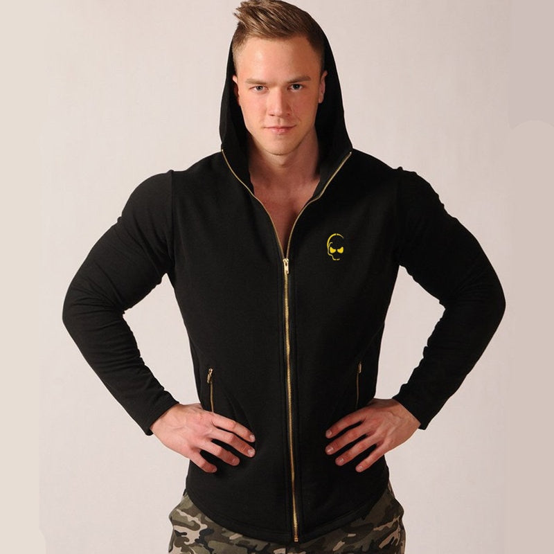 Mens Cotton Zipper Hoodie Man Casual Fashion Slim Sweatshirt Gyms Fitness Bodybuilding Jacket Coats Male Joggers Tops clothing - Snapitonline