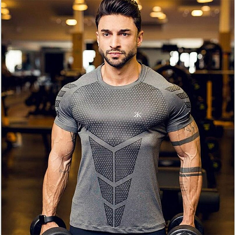 New arrival Bodybuilding and Fitness Shirts Mens Short Sleeve T-shirt GymS Shirt Men Muscle Tights Gasp Fitness T Shirt tops - Snapitonline