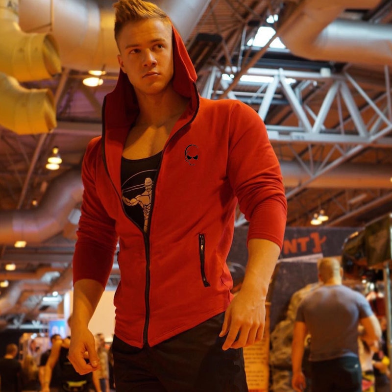 Mens Cotton Zipper Hoodie Man Casual Fashion Slim Sweatshirt Gyms Fitness Bodybuilding Jacket Coats Male Joggers Tops clothing - Snapitonline