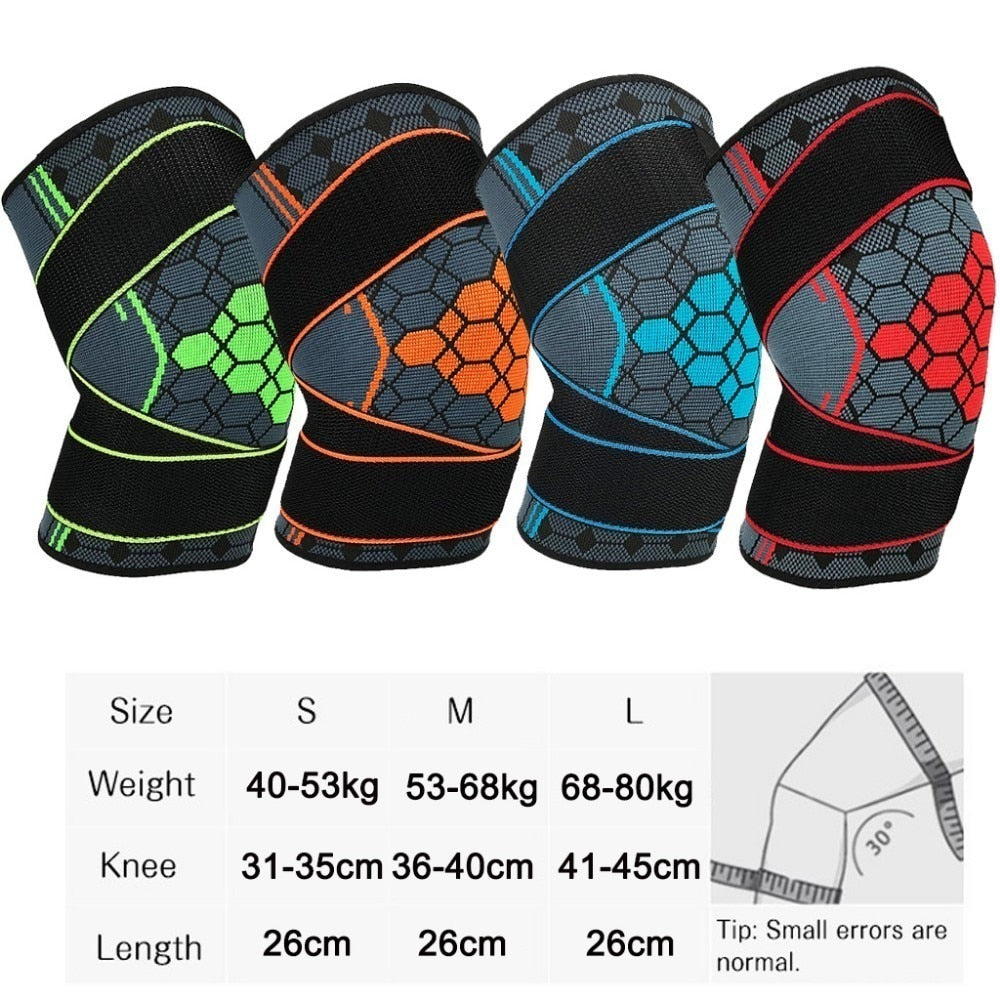 WorthWhile 1PC Sports Kneepad Men Pressurization Knee Pads Support Fitness Gear Elastic Basketball Volleyball Brace Protector - Snapitonline