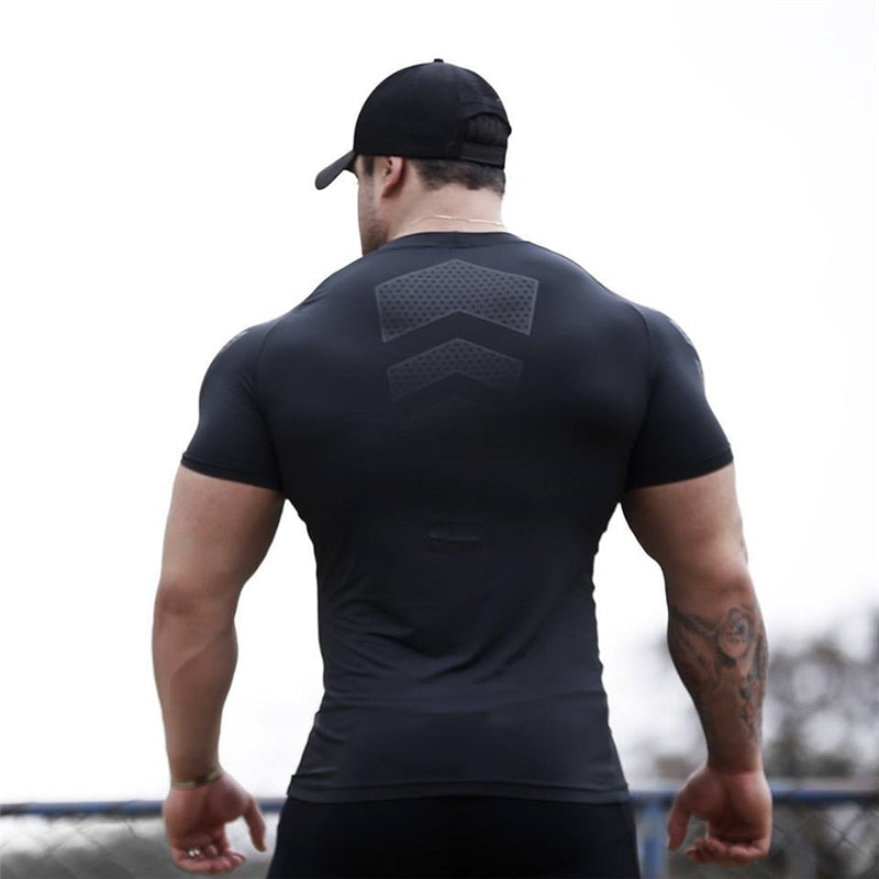 New arrival Bodybuilding and Fitness Shirts Mens Short Sleeve T-shirt GymS Shirt Men Muscle Tights Gasp Fitness T Shirt tops - Snapitonline