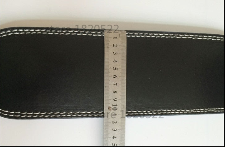 Leather Weightlifting Belt Gym Fitness Crossifit Dumbbell Barbell Powerlifting Back Support Power Training Weight Lifting Belt - Snapitonline