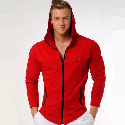 Mens Cotton Zipper Hoodie Man Casual Fashion Slim Sweatshirt Gyms Fitness Bodybuilding Jacket Coats Male Joggers Tops clothing - Snapitonline