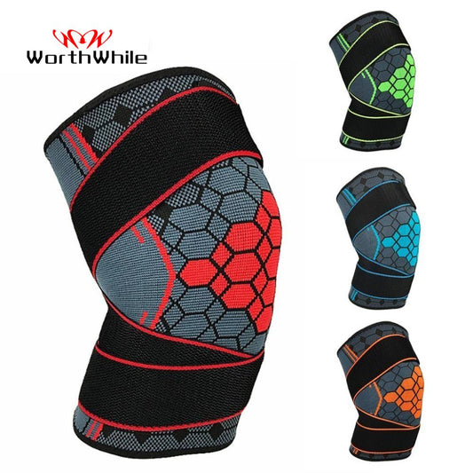 WorthWhile 1PC Sports Kneepad Men Pressurization Knee Pads Support Fitness Gear Elastic Basketball Volleyball Brace Protector - Snapitonline