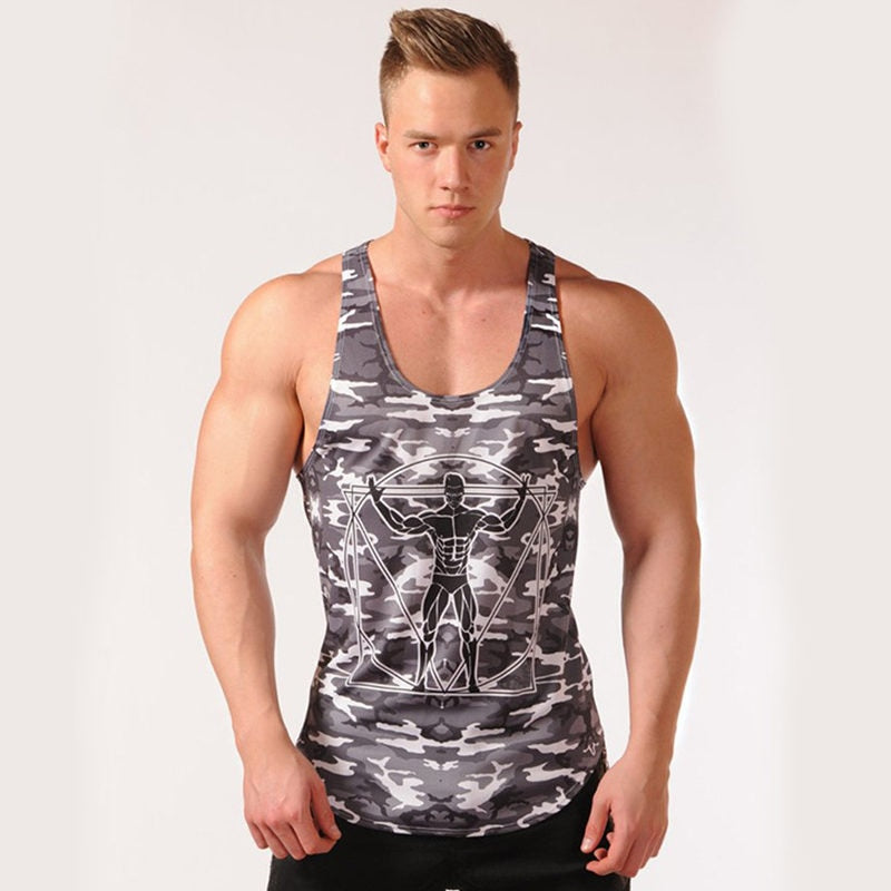 Men Bodybuilding Tank Tops Camouflage sleeveless Shirt Boy Gyms Fitness workout Singlet vest Undershirt Jogger Brand clothing - Snapitonline