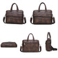 JEEP BULUO Brand Man Business Briefcase Bag Split Leather High Quality Men office Bags For 14 inch Laptop A4 File Causel Male - Snapitonline