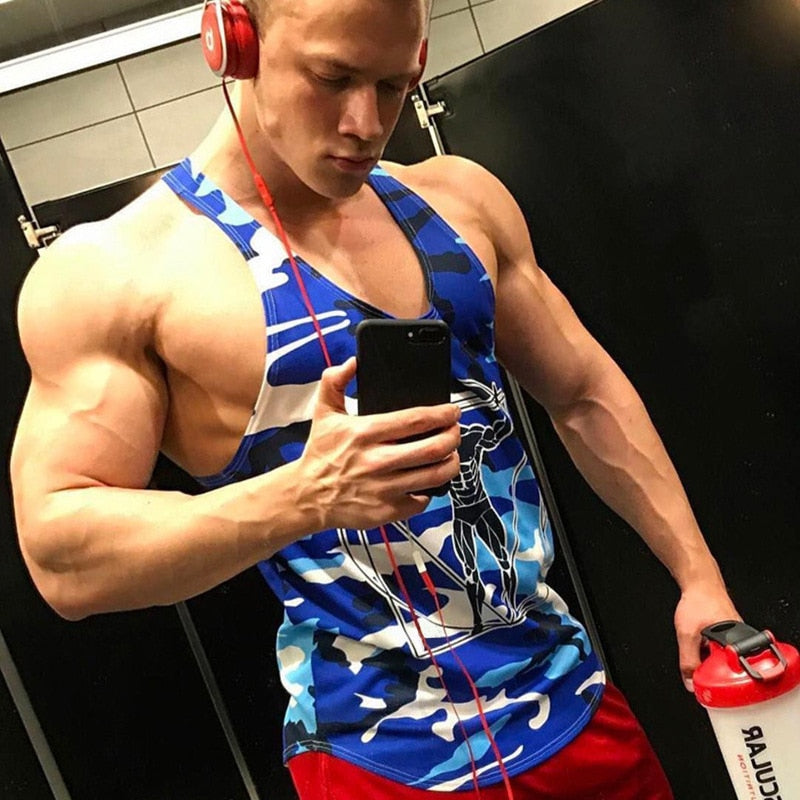 Men Bodybuilding Tank Tops Camouflage sleeveless Shirt Boy Gyms Fitness workout Singlet vest Undershirt Jogger Brand clothing - Snapitonline