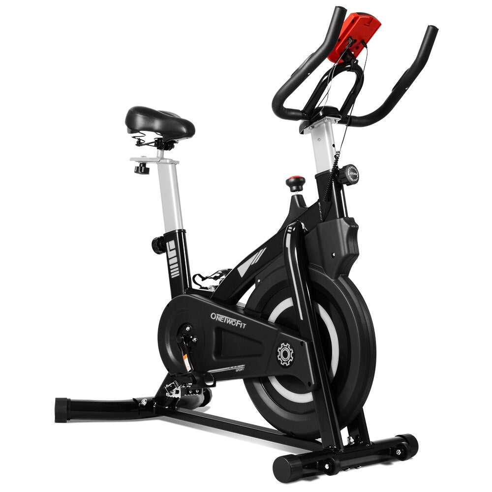 ONETWOFIT 127kg Load Static Bicycle Bike Apartment Spinning Bike Gym Stationary Exercise Bike Fitness Equipment for Home Trainer - Snapitonline