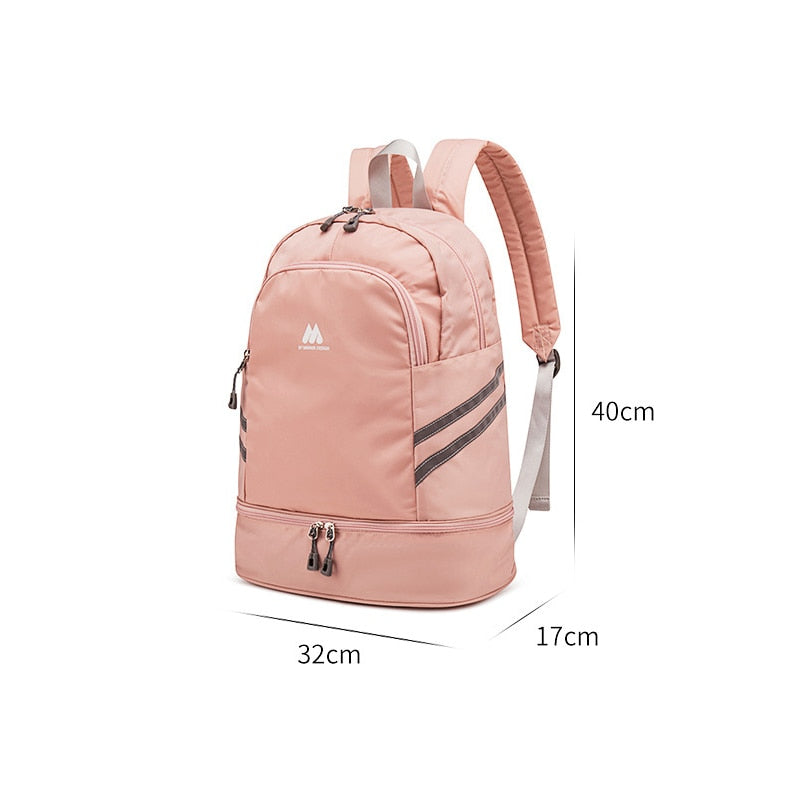 Women Pink Sport Gym Bag Waterproof Fitness Swimming Backpack Yoga Training Bag Shoe Compartment Travel Luggage Bag Sac De Sport - Snapitonline