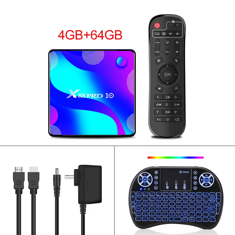 TV Box Android 11 Smart TV Box X88 PRO 10 4GB 64GB 32GB Rockchip RK3318 4K TVbox Support Google Youtube Set Top Box x88pro 11.0