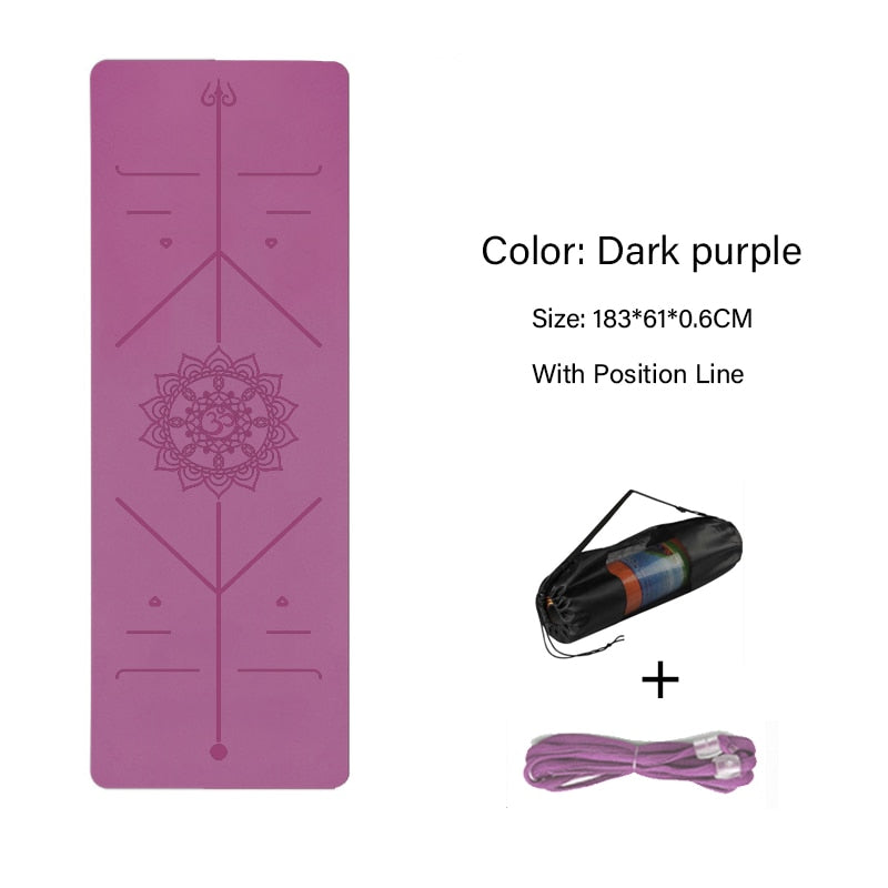 TPE Yoga Double Layer Non-Slip Mat Yoga Exercise Pad with Position Line For Fitness Gymnastics and Pilates - Snapitonline