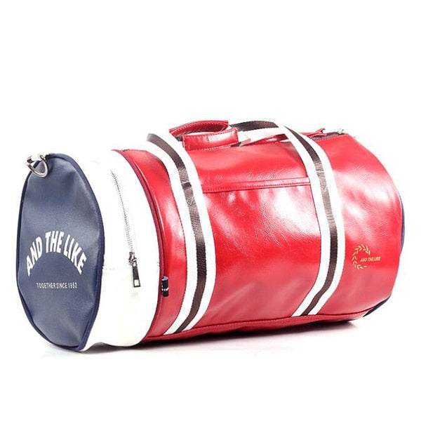 PU Leather Sports Gym Bag Multifunction Training Fitness Shoulder Bags Traveling Handbag Striped Sac De Sport Women Men XA719WD - Snapitonline