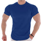 Solid Gym Fitness tshirt Men Casual Cotton Short sleeve T-shirt Bodybuilding Skinny Tee shirt Tops Male Summer Training Clothing - Snapitonline