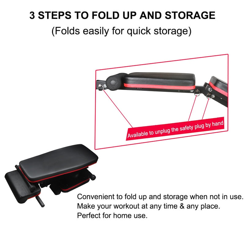 TOKUYI Foldable Fitness Bench Workout Multifunction Abdominales Benches Indoor Sport Equipment For Musculation Weight Bench - Snapitonline