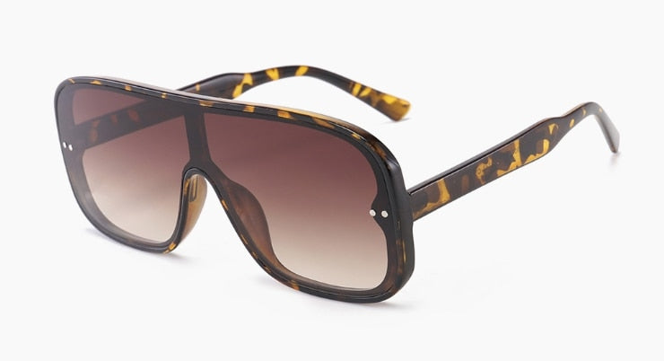 One Lens Square Simple Sunglasses Men Women Fashion UV400 Glasses
