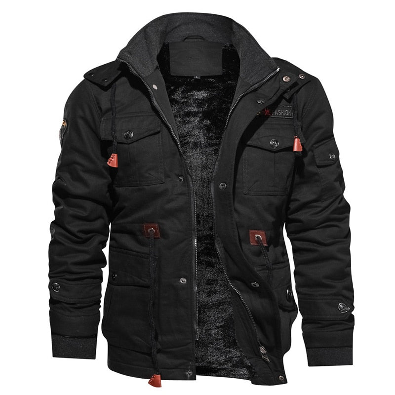 Mens Winter Fleece Inner Jacket Coats Thick Warm Casual Parkas Outwear Jackets Men jaquetas masculina inverno Hooded Overcoat - Snapitonline