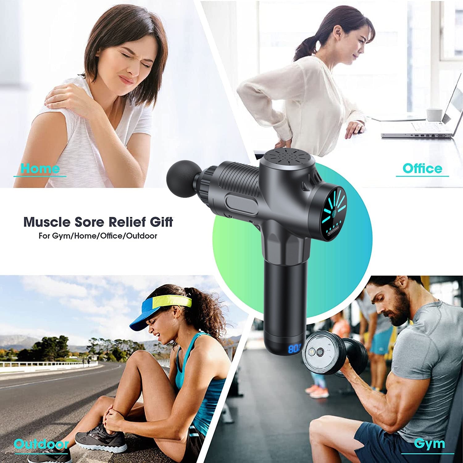 Professional Fascial Massage Gun Sport Relaxation Fitness EMS Muscle Stimulator Handheld Massager - Snapitonline