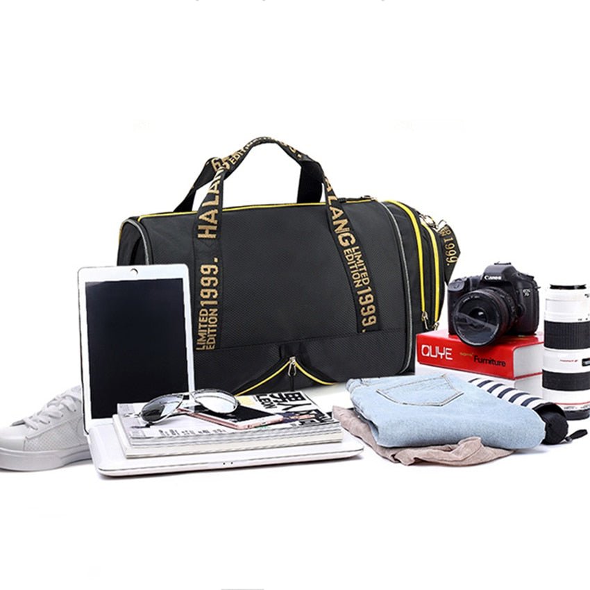 ROEGADYN large Capacity Chest Bag Folding Gym Bag Men Fitness Bag For Gym Men Waterproof Sport Bag Men Gym Bag  Shoe Compartment - Snapitonline