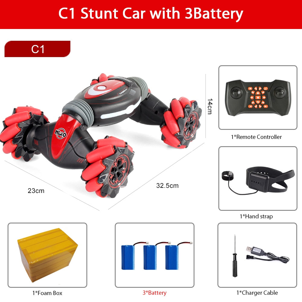 ZWN C1/ C1 MINI 4WD RC CAR Radio Gesture Induction 2.4G Toy Light Music Drift Dancing Twist Stunt Remote Control Car for Kids - Snapitonline