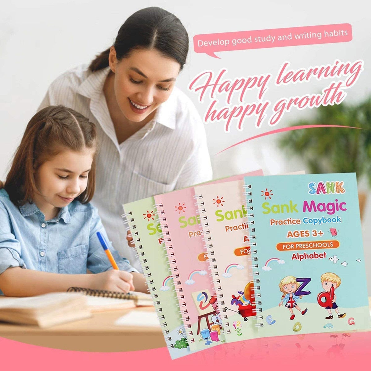 Magic Practice Copybook (4 Pack) + Magic Pen - Snapitonline