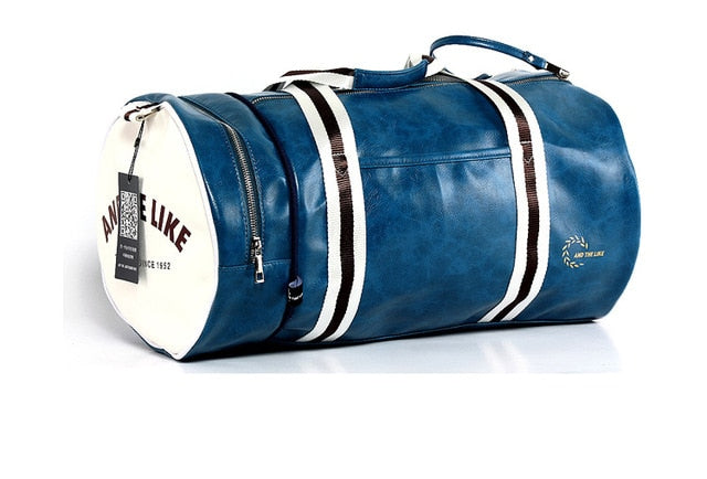 PU Leather Sports Gym Bag Multifunction Training Fitness Shoulder Bags Traveling Handbag Striped Sac De Sport Women Men XA719WD - Snapitonline