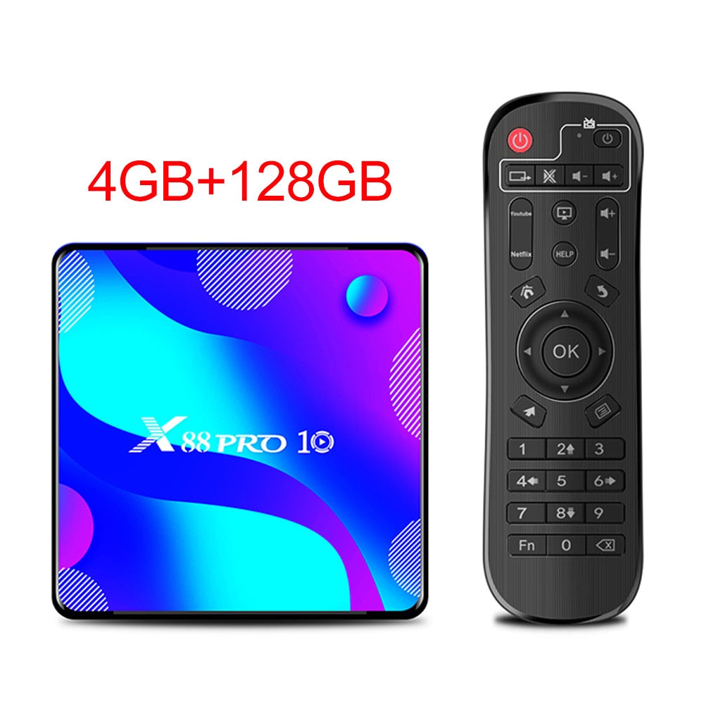 TV Box Android 11 Smart TV Box X88 PRO 10 4GB 64GB 32GB Rockchip RK3318 4K TVbox Support Google Youtube Set Top Box x88pro 11.0
