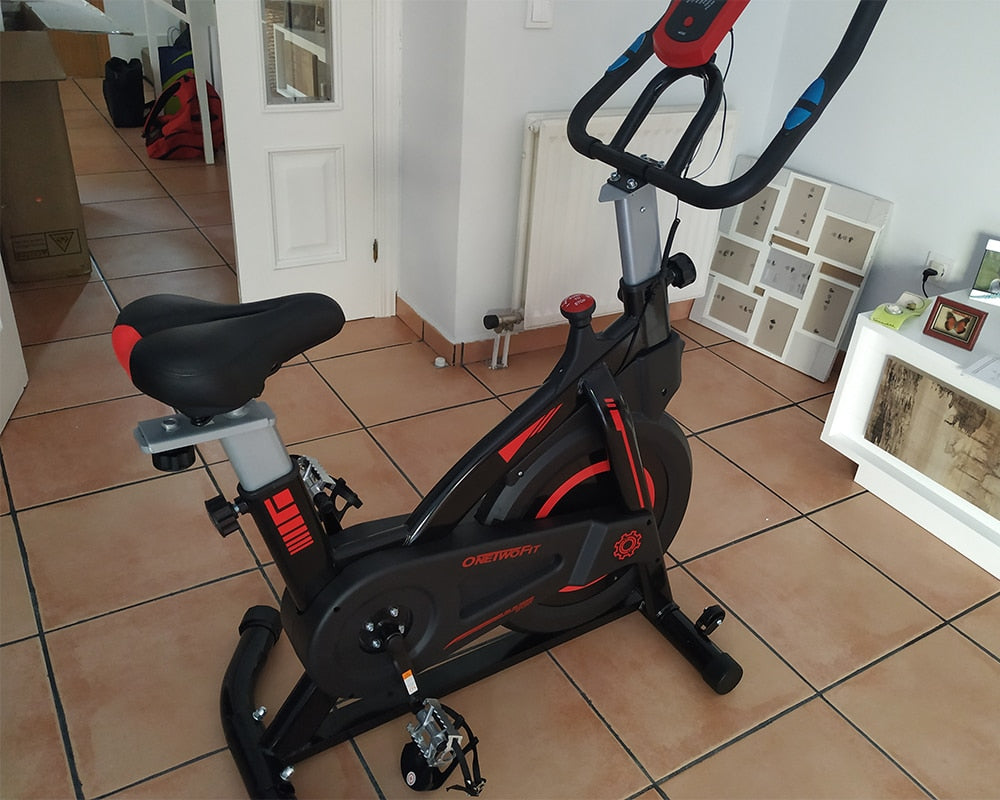ONETWOFIT 127kg Load Static Bicycle Bike Apartment Spinning Bike Gym Stationary Exercise Bike Fitness Equipment for Home Trainer - Snapitonline
