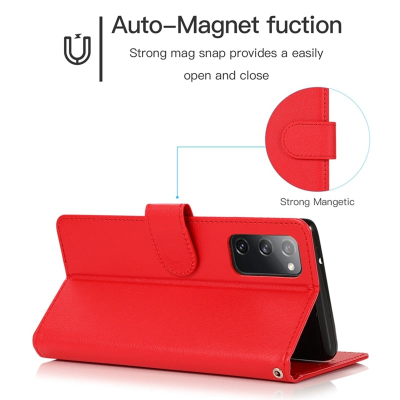 Wallet Leather Case For Samsung Galaxy A03 A12 A13 A23 A32 A50 A51 A52 A53 A70 A71 A72 A73 S22 Ultra S21 FE S20FE S10 Plus S9 S8 - Snapitonline