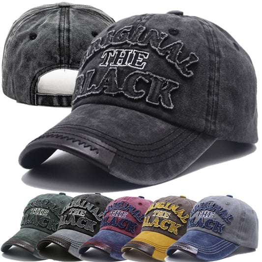 Unisex Vintage Baseball Cap Cotton Hats For Men Women Casual 3D Black Letter Embroidery Cap Outdoor Sports Cap