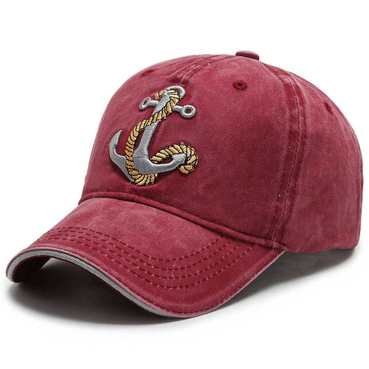 Mens Ship Anchor Wash Embroidered Baseball Caps For Women Hats Retro Leisure Trucker Duck Tongue Cap Male Outdoor Sunscreen Hat
