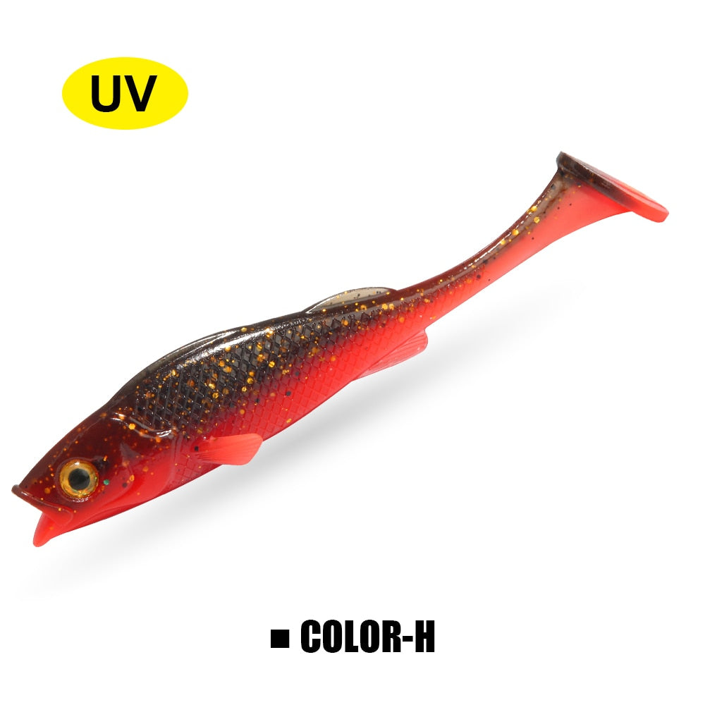 Spinpol Vigour Perch Fishing Lure 7cm 11cm 14cm Soft Bait Shad UV-Active Wobble Craft Rubber Fish Swimbait For Perch, Pike, Zander