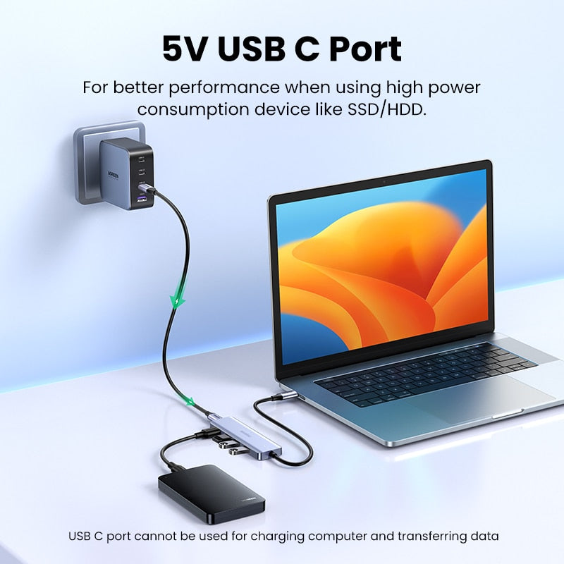 UGREEN USB C Hub 4 Ports USB Type C to USB 3.0 Hub Splitter Adapter for MacBook Pro iPad Pro Samsung Galaxy Note 10 S10 USB Hub - Snapitonline