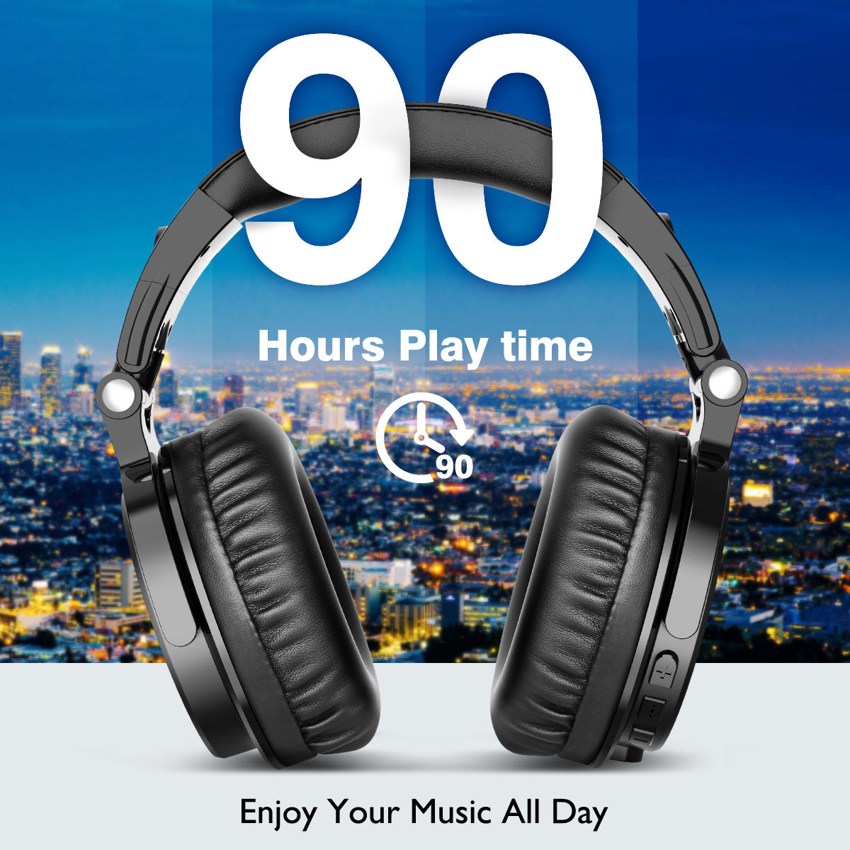 Oneodio Bluetooth Wireless Headphones With Microphone 90Hrs Foldable Over Ear Bluetooth 5.2 Headset For Mobile Phone PC Sports - Snapitonline