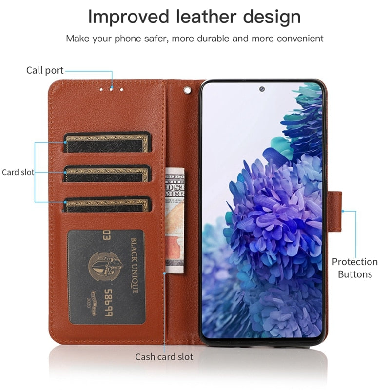 Wallet Leather Case For Samsung Galaxy A03 A12 A13 A23 A32 A50 A51 A52 A53 A70 A71 A72 A73 S22 Ultra S21 FE S20FE S10 Plus S9 S8 - Snapitonline
