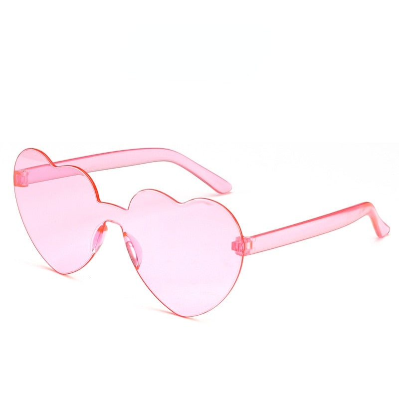 New Women Borderless Irregular Heart Shape UV400 Ocean Sunglasses Adult Personalized Gradient Sunglasses Female Fashion Glasses