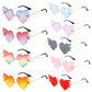 New Women Borderless Irregular Heart Shape UV400 Ocean Sunglasses Adult Personalized Gradient Sunglasses Female Fashion Glasses