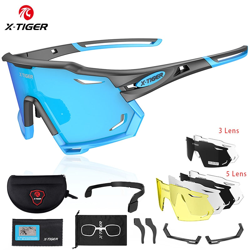 X-TIGER Cycling Glasses UV400 Photochromic Cycling Sunglasses Sports Polarized Mens Sunglasses MTB Racing Bike Glasses Eyewear
