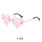 New Women Borderless Irregular Heart Shape UV400 Ocean Sunglasses Adult Personalized Gradient Sunglasses Female Fashion Glasses