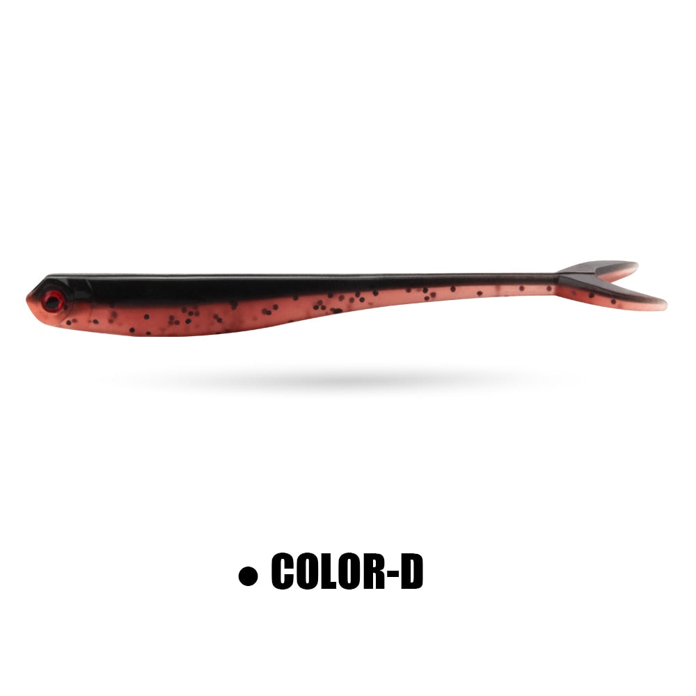 Spinpoler 20pcs Soft Fishing Lure Artificial Bait Fork Tail 75mm 1.6g Jerkbait Minnow Drop Shot Rubber For Rigging And Jigging